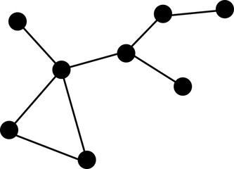 simple network graph with black nodes and connecting lines on white background. abstract diagram for