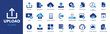 © MAHAMMAD - Upload - Icon Collection. Thin Line Set contains such Icons as Upload, Cloud, Arrow, Send, Submit, Transfer, Share and more. Simple web icons set.