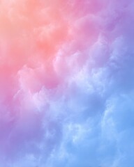 Wall Mural - Pastel sky with pink, purple and blue clouds forming. Dreamy background, colorful sky, heaven