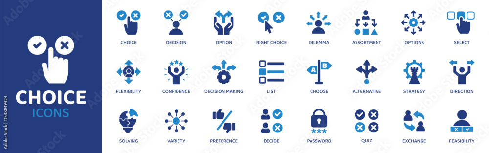 Choice - Icon Collection. Thin Line Set contains such Icons as Choice ...
