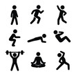 © Rube - Fitness Activity Icon Set Silhouette Style