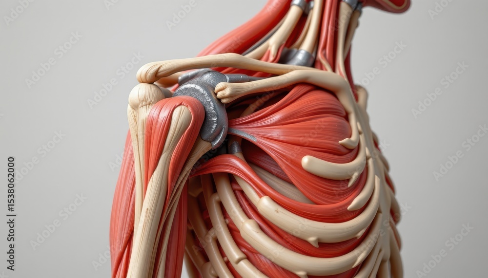 cutaway illustration of shoulder joint anatomy showing rotator cuff ...
