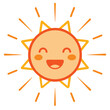 © MdMinhazur - sun cartoon character with big smile vector icon isolated on white background