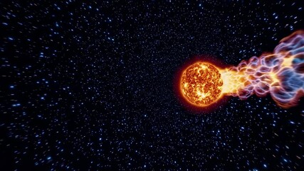 Wall Mural - dynamic cosmic explosion with fiery energy waves, captured from a wide-angle perspective, resembling