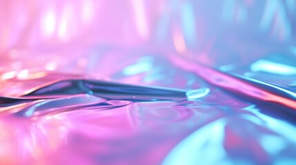 Wall Mural - abstract, vibrant holographic folds