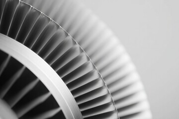 Wall Mural - close-up of industrial turbine blades with minimalistic composition