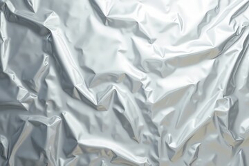 Wall Mural - Shiny silver foil as background, top view