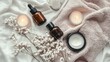 © super - Spa-inspired aesthetic with candles, lotions, and flowers.