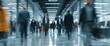 © liu - Group of office people walking at office open space. Team of business employees at coworking center. People at motion blur. Concept working at action. High quality