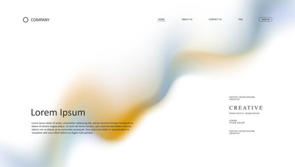 Wall Mural - abstract wave futuristic design of landing page. retro gradient mesh website design