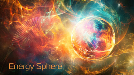 Wall Mural - abstract colorful energy sphere