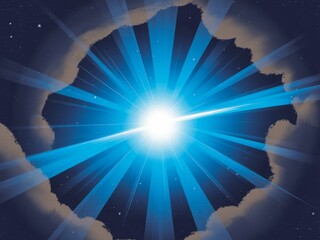 celestial burst bright light cosmic rays starry night