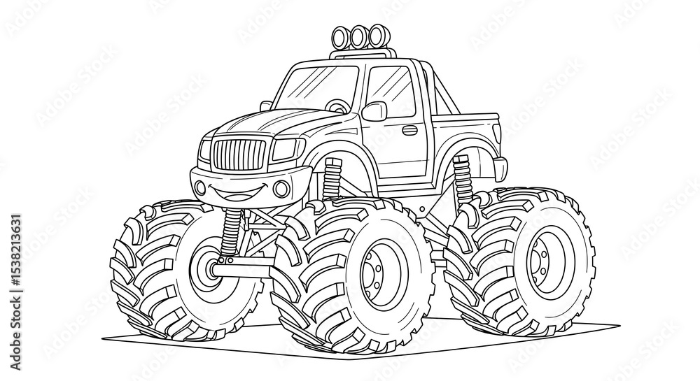 Monster truck coloring page printable for kids and adults free download ...
