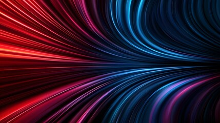 Wall Mural - the image contains an abstract design featuring vibrant, curved lines of red and blue emanating from