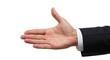 © Mono - Right hand of a person wearing a suit palm facing forward thumb extended upward