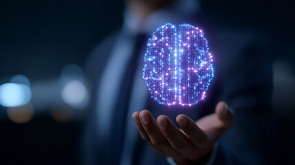 Wall Mural - businessman leveraging ai for advanced data analysis and strategy