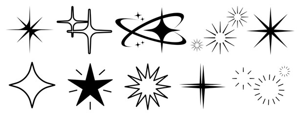 Wall Mural - png retro starburst vector elements, elements on transparent background