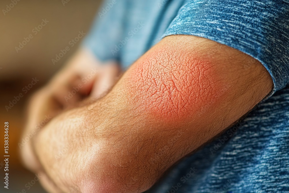 Foto Person having a red rash on their arm due to an insect bite ...