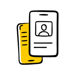 Wall Mural - smartphone with profile and document on transparent background for web and graphic design