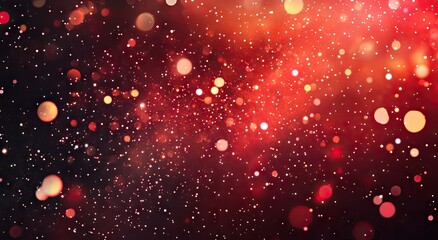 A festive, sparkling backdrop of vibrant red bokeh lights.