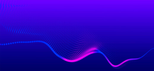 Wall Mural - abstract background with dynamic color wave. futuristic dotted wave of bright particles. colorful ba