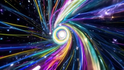 Wall Mural - cosmic vortex with vibrant light trails creating a dynamic and futuristic atmosphere, ideal for scie