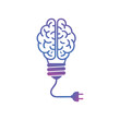 © Rajob - Creative brain Idea concept with light bulb and plug icon.