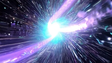 Wall Mural - abstract visualization of energy source with bright light and flowing particles creating a cosmic ef