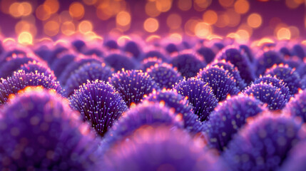 Wall Mural - vibrant purple textures create mesmerizing landscape, resembling field of abstract flora under soft 