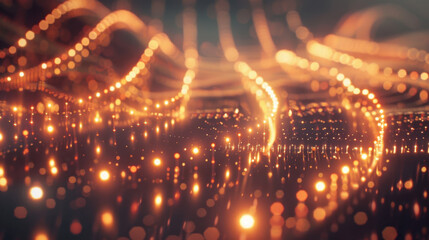 Wall Mural - glowing curves and blurred lights create mesmerizing abstract background, evoking sense of depth and