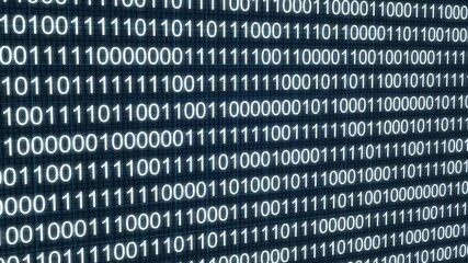 binary code streaming numbers animation isolated on black background
