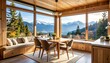 © Donny - Cozy Corner Breakfast Nook with Built-in Seating and Panoramic Mountain View