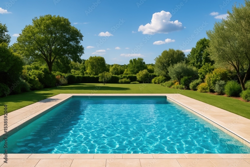 Open Area Pool Stunning scene of an open-air swimming pool Stock Photo | Adobe Stock