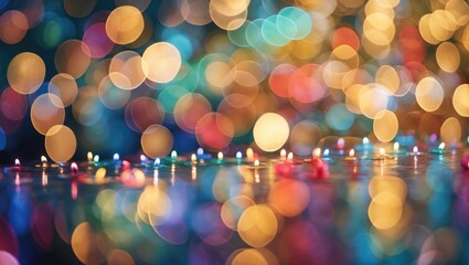 Wall Mural - colorful circular bokeh with background blur effects