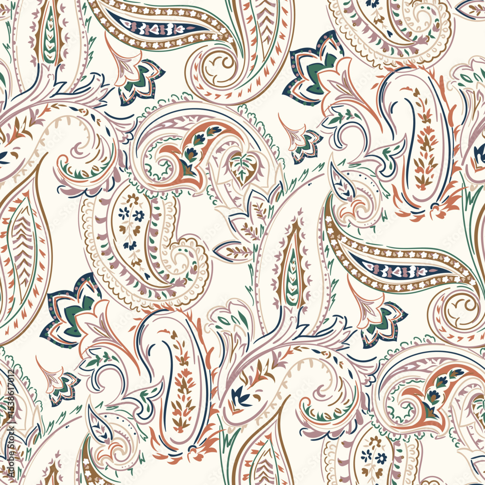 Abstract Paisley Pattern abstract paisley pattern on background Stock Vector | Adobe Stock