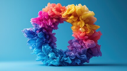 Wall Mural - Abstract vibrant circular ring of swirling colors