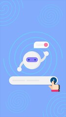 Wall Mural - Typing a query into the search bar, with an AI chatbot giving suggestions, answering questions, and solving problems instantly.