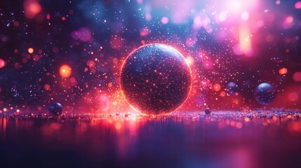 Wall Mural - Cosmic sphere bathed in vibrant light