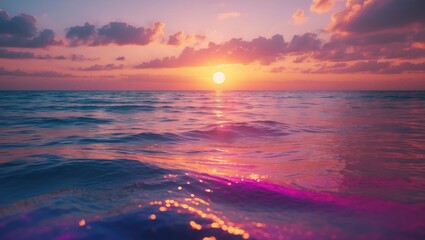 Wall Mural - Vivid and Dramatic Colorful Sunset Sky above the Mediterranean Sea. Nature Cloudscape Background. Panoramic View