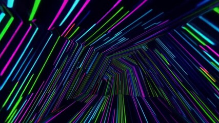 Wall Mural - Shimmering Neon Tunnel Space Shuttle