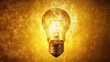 © Serhii - Illuminating Ideas: A Light Bulb Symbolizing Innovation and Vision Against a Vibrant Yellow Backdrop