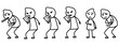 © khoirul - Sick Stick Figure Character Sneezing and Feeling Unwell - Cartoon Sequence. Perfect for educational materials, emotion charts, comics, and mental health content