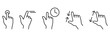 © suman - Hand gesture touch interaction tap swipe hold zoom pinch mobile interface icon set vector illustration user control motion.