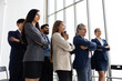 © NVB Stocker - group portrait business team : Portrait of successful businessman and businesswoman Multiethnic people standing together at workplace