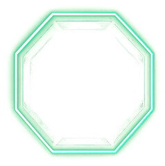 Wall Mural - png neon hexagonal frame background futuristic geometric.