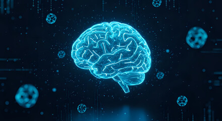 futuristic ai and blockchain technology concept