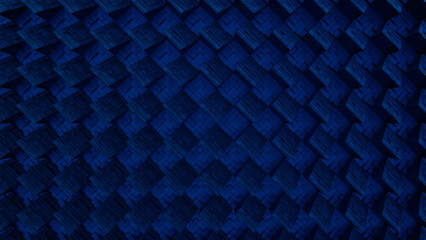 Abstract blue geometric pattern with a textured, woven appearance