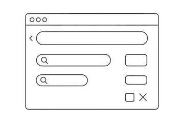 Wall Mural - interface design for a search engine with multiple input fields and buttons displayed on a plain bac