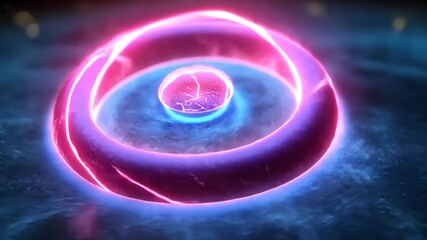 Wall Mural - neon orb with swirling energy