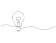 © MonkeyD - Lamp bulb continuous line drawing. Light bulb vector line art. Idea and innovation concept